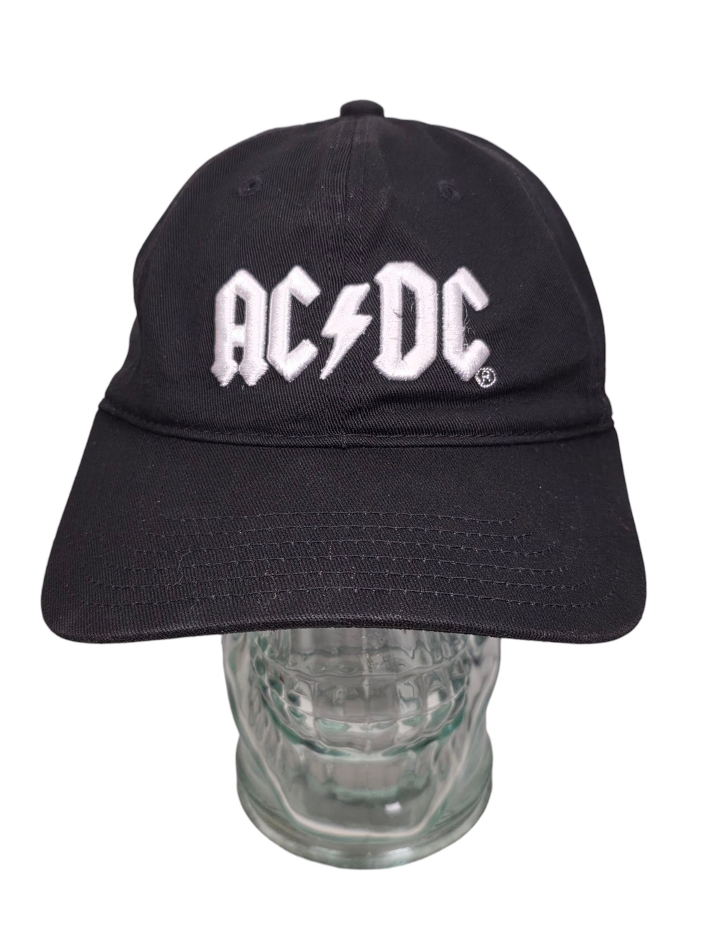 ACDC Hat Cap Strap Buckle Black Embroidered Rock Band Music Adjustable Mens